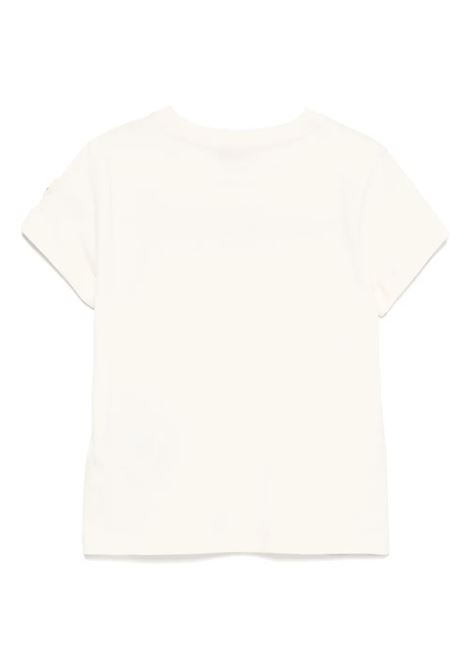 T-Shirt Bianca Con Logo Lettering Ricamato MONCLER ENFANT | 954-8C00016 89AT9050